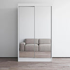 Mirrored 2-Door Wardrobe Armoire with High-Gloss Finish | 47 or 59 Wide