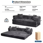 80.7 5-in-1 Convertible Sleeper Sofa Bed ??Corduroy, 1200 lbs, No Assembly