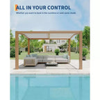 11x13 Outdoor Pergolas with Adjustable Louvered Roof, Reinforced Aluminum Frame, Outdoor Gazebo for Deck Patio Backyard Garden