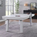 Norwalk Indoor/Outdoor 7ft Slate Pool Table 6-Seater Dining Set with 4 Benches & Accessories, White Finish