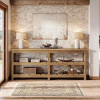 Tribesigns 70.86 Extra Long Console Table, Farmhouse 3-Tier Entryway Table, Wood Sofa Table Behind Couch for Living Room, Hallway, Foyer