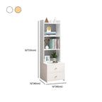 Modern Tall Wood Spacious Shelves 2-Drawer Nightstand