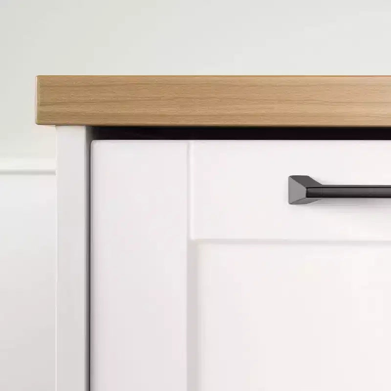 6-Drawer Kitchen Island ¨C Farmhouse Style, White & Maple Nutmeg, 47.25W