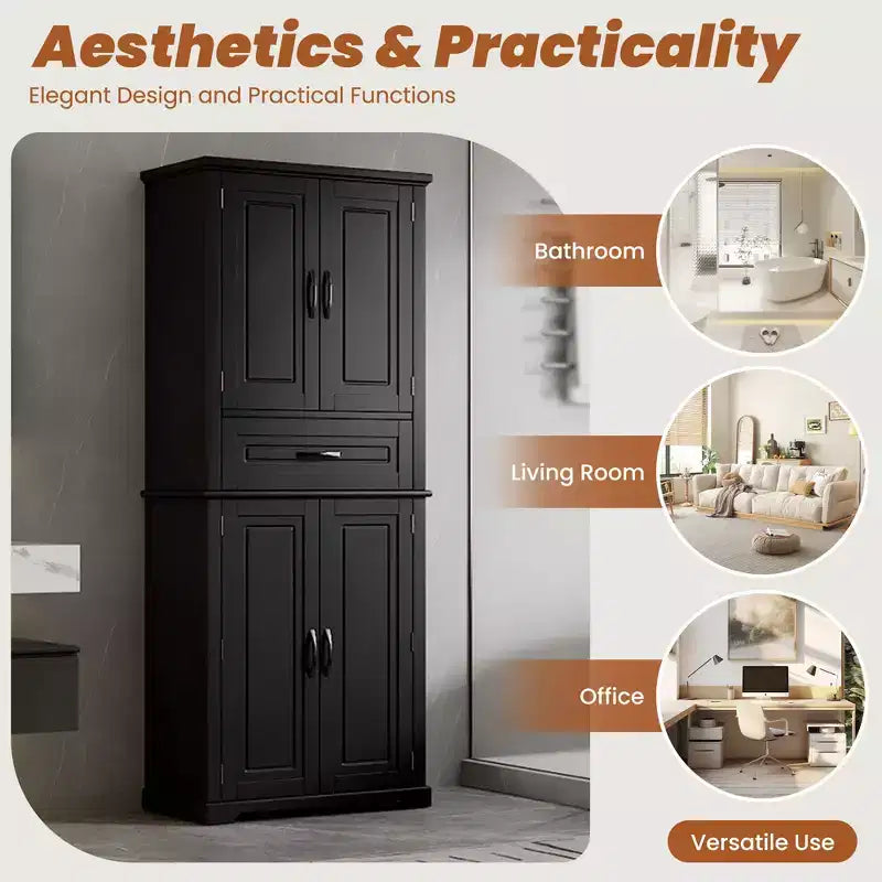 Christopher Knight Home Ashbur Modern Bathroom Storage Cabinet with Drawer and Adjustable Shelf