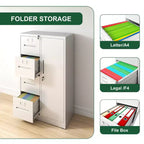 Metal Storage Vertical Filing Cabinet with Lock, Steel File Locker with 4 Drawers