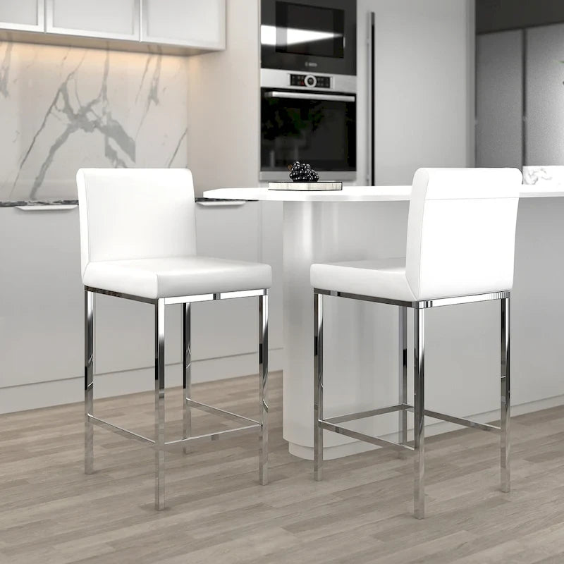 Set of 2 Contemporary Counter Stool - N/A