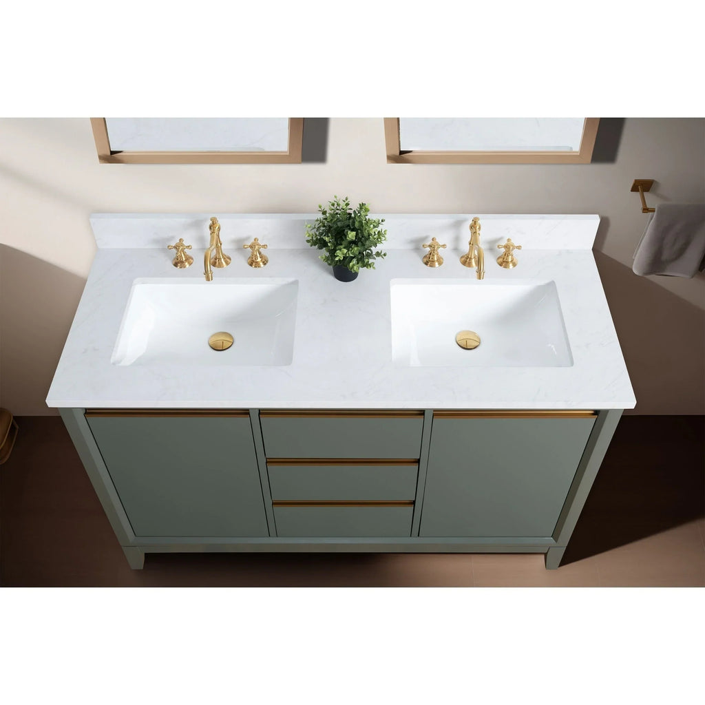 Vanity Art Bathroom Vanity with Ceramic Sink and Engineered Marble Top