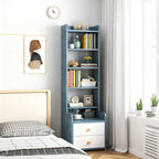 Modern Tall Wood Spacious Shelves 2-Drawer Nightstand