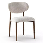 Set of 4 Modern Upholstered Dining Chairs with Curved Backrest, Iron Frame Armless Side Chairs for Dining Room, Kitchen-Panipeachy