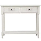 The Misty Moon Daisy Series Console Table Traditional Design with Two Drawers and Bottom Shelf (Espresso)