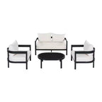 ModernLuxe 4/5pcs Outdoor Sofa Set Patio Conversation Furniture Set Seating Group with Coffee Table, Weather-Resistant Cushion&Rust-Resistant Frame
