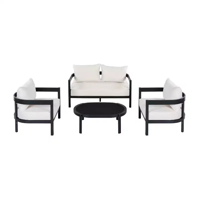 ModernLuxe 4/5pcs Outdoor Sofa Set Patio Conversation Furniture Set Seating Group with Coffee Table, Weather-Resistant Cushion&Rust-Resistant Frame