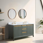 Vanity Art Bathroom Vanity with Ceramic Sink and Engineered Marble Top