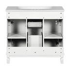 36 Modern Bathroom Vanity with Top Sink and Mirror Cabinet,2 Doors and 2 Drawers