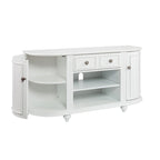 SEI Furniture Wells Modern Farmhouse White Media TV Stand for TVs up to 46