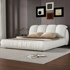 Queen Size Luxury Upholstered Bed With Thick Headboard, Vevet Queen Bed with Oversized Padded Backrest