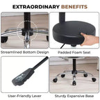 Home Imports Emporium Drafting Stool  Adjustable Swivel Faux Leather Stool with Footrest & Back Support