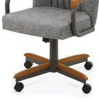 Chromcraft Douglas Caster Dining Chairs in Chestnut, Gray Finish (Set of 2)