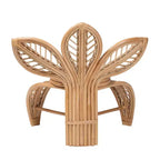 bali & pari Gresham Natural Rattan Leaf Accent Chair White/Natural Brown: Handcrafted, Foam Cushioned, No Assembly Required