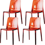 Amber Acrylic Armless Low Back Dining Chair