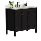 36 Inch Bathroom Vanity with Ceramic Sink Bathroom Storage Cabinet with 2 Doors amd 3 Drawers 2 Doors