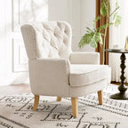 Almond Boucle Nailhead Club Chair by Christopher Knight Home