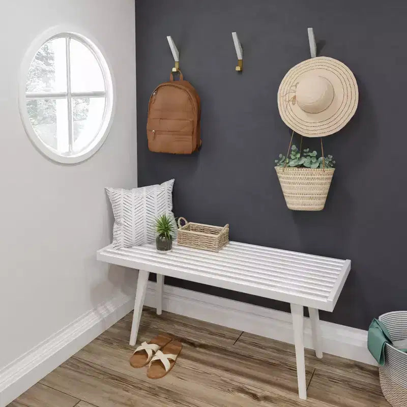 Plank+Beam Entryway Bench, Solid Wood End of Bed Bench for Bedroom, Hallway, Porch, 41.25