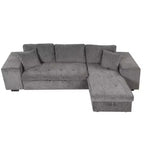 104.5 Reversible L-Shape Sleeper Sectional with Storage Chaise & 2 Stools - Convertible 3-Seat Sofa Bed for Living Room