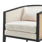 Tillman Linen Accent Arm Chair with Rattan
