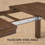 Modern Dining Set - 80 Table + 6 Cushioned Chairs, Solid Wood Frame, 400lbs Table Capacity, Easy Assembly
