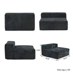 Large Modular Sectional Sofa Corduroy Upholstery U-Shaped 4 Seater with 2 Ottoman and 5 Pillows
