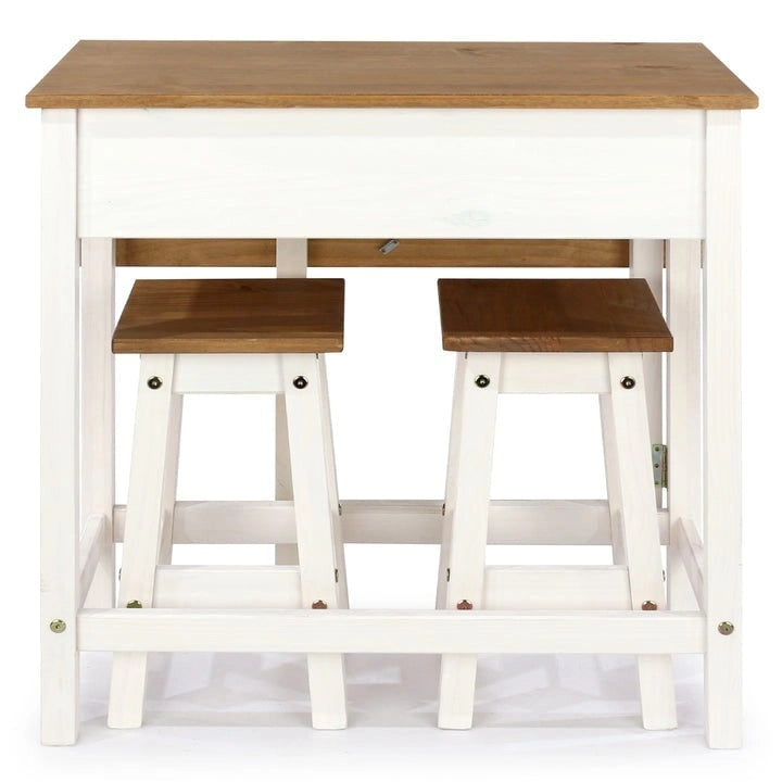 Solid Pine Drop Leaf Table 3-piece Dining Set