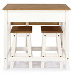 Solid Pine Drop Leaf Table 3-piece Dining Set
