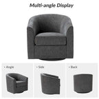 Cuenca Modern Upholstered Barrel Chair with Swivel Base Set of 2