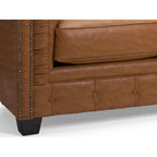 Hancock Tufted Top Grain Italian Leather Chesterfield Sofa - 31 H x 86 W x 40 D