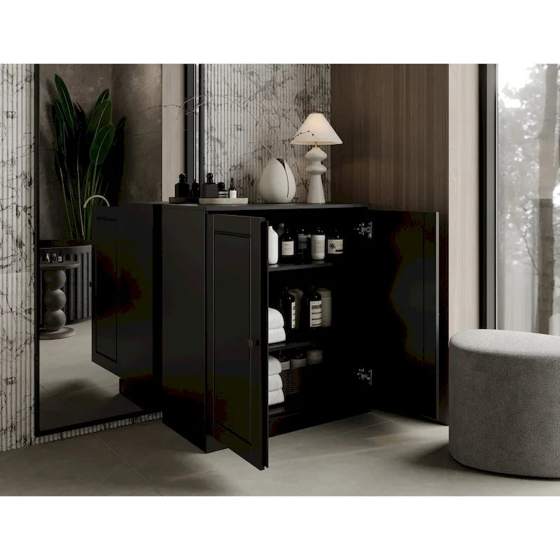 Palace Imports 100% Solid Wood 32 Bathroom Cabinet with Solid Doors and Adjustable Shelves