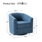 Cuenca Modern Upholstered Barrel Chair with Swivel Base Set of 2
