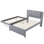 Merax Full Size Upholstery platform bed with Trundle