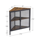 Javlergo Corner Table Modern Triangle 3-tier Storage Shelf with 2 Doors for Living Room Bedroom Office