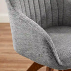 Modern Home Office Swivel Arm Accent Chair with Wood Legs