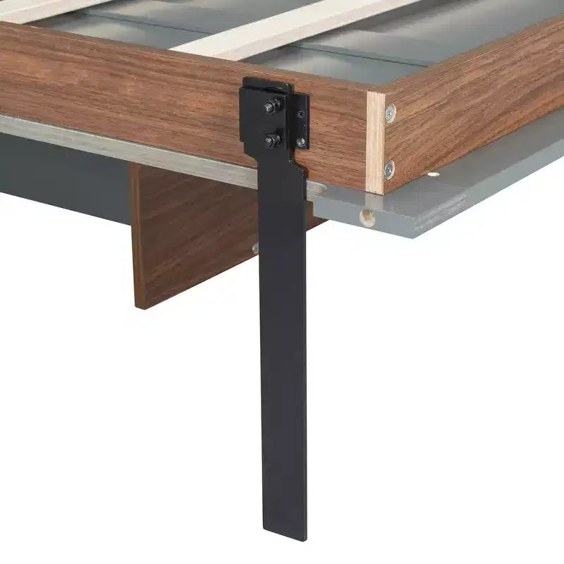 Full Size Murphy Bed, Wooden Full Cabinet Bed Wall Bed with Foldable Desk, Folding Wall Chest Bed for Guest Room Office