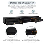 TV Stand for 95 TV, Extra Long Media Console with 2 Doors & 4 Drawers, Large TV Storage Cabinet Entertainment Center with Fluted Glass Doors