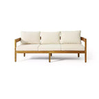 Christopher Knight Home Safira 5 Piece Patio Rustic Acacia Wood Conversation Set with Thick Cushions