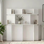 2-in-1 Invisible Murphy Bed with Shelf Storage, Queen Size, Natural Wood (Mattress Not Included)