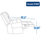 Lazy Boy Swivel Rocker Fabric Recliner Chair, Overstuffed Large Manual Recliner Glider with Pillow Top Arms and Cushion Back