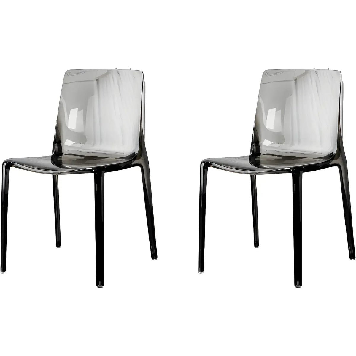 Amber Acrylic Armless Low Back Dining Chair