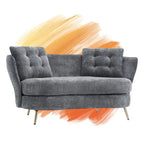 Upholstered Couch with Golden Metal Legs Club Loveseat Sofa for Living Reading Room ,Bedroom ,Apartment, Small Space Dorm