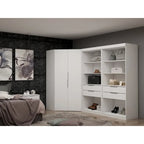 Mulberry 2.0 Semi Open 3 Sectional Modern 4 Drawer Wardrobe Corner Closet Set of 3