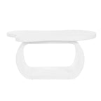 Modern Cloud Coffee Table with 1.5 Thick Tabletop,Cream Style Irregular End Table with Curved Legs,Unique Design Accent Table