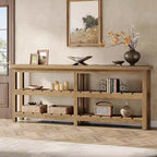 Tribesigns 70.86 Extra Long Console Table, Farmhouse 3-Tier Entryway Table, Wood Sofa Table Behind Couch for Living Room, Hallway, Foyer